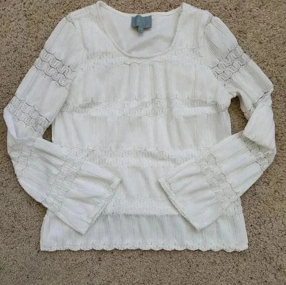 Skies are Blue Lace Long Sleeve Size Large - Picture 11 of 12